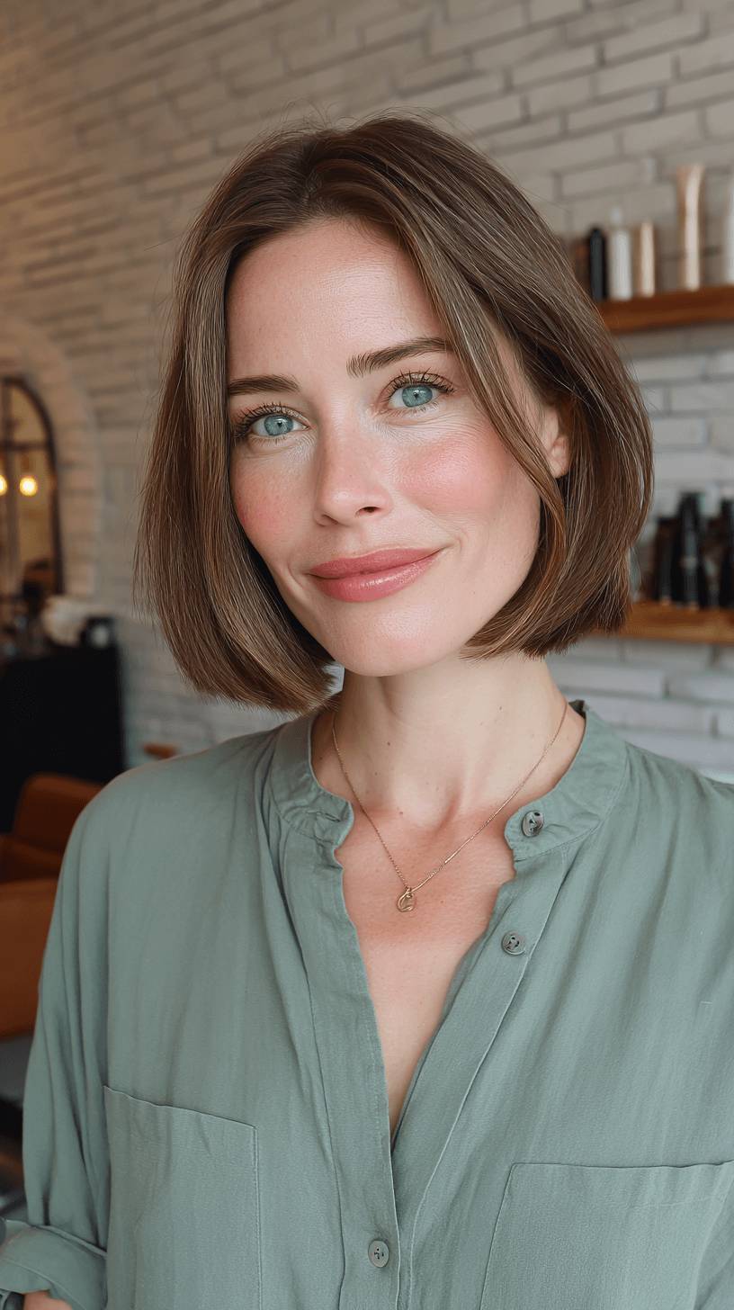 Stylish Blunt Bob with Subtle Texture