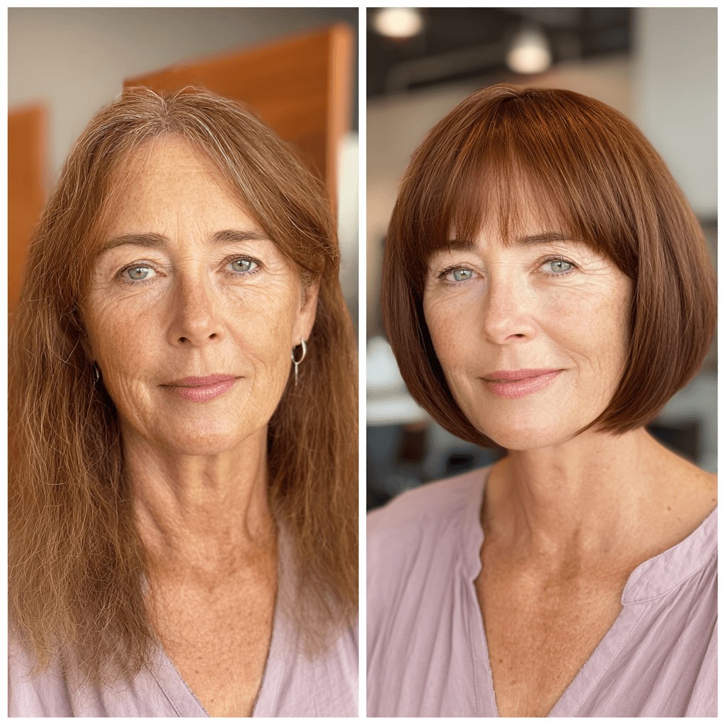 Stylish Blunt Pageboy Bob with Soft Bangs