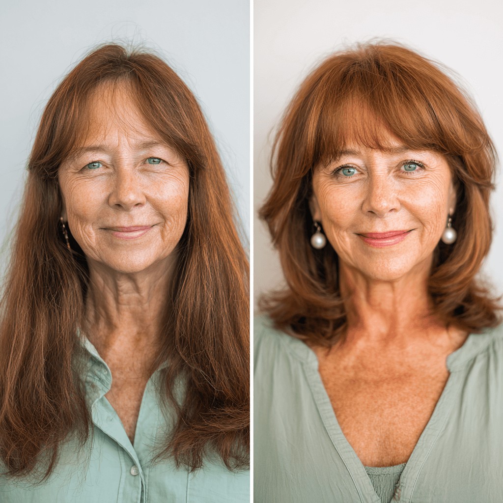 Stylish Layered Cut with Soft Bangs