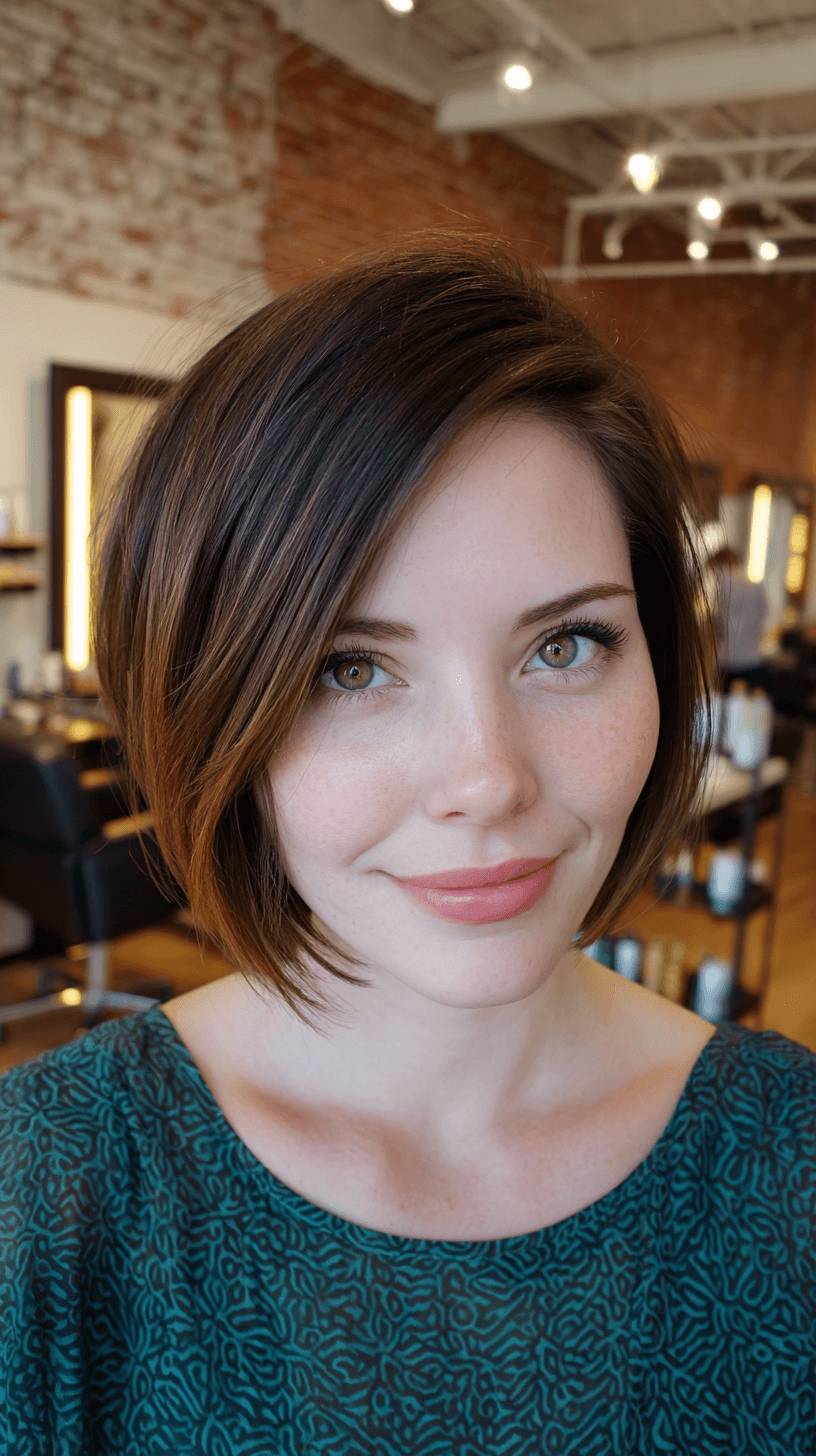 Stylish Textured Bob with Warm Undertones