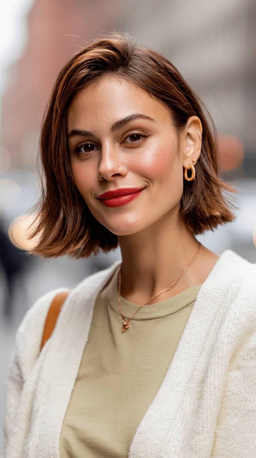 Textured A-Line Bob with Subtle Movement