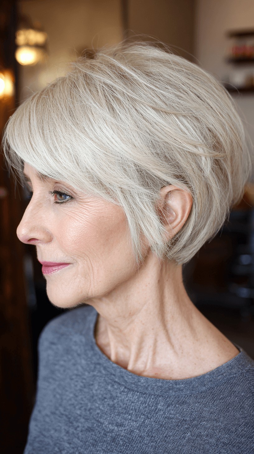 Textured Ash Blonde Pixie Cut with Flattering Volume