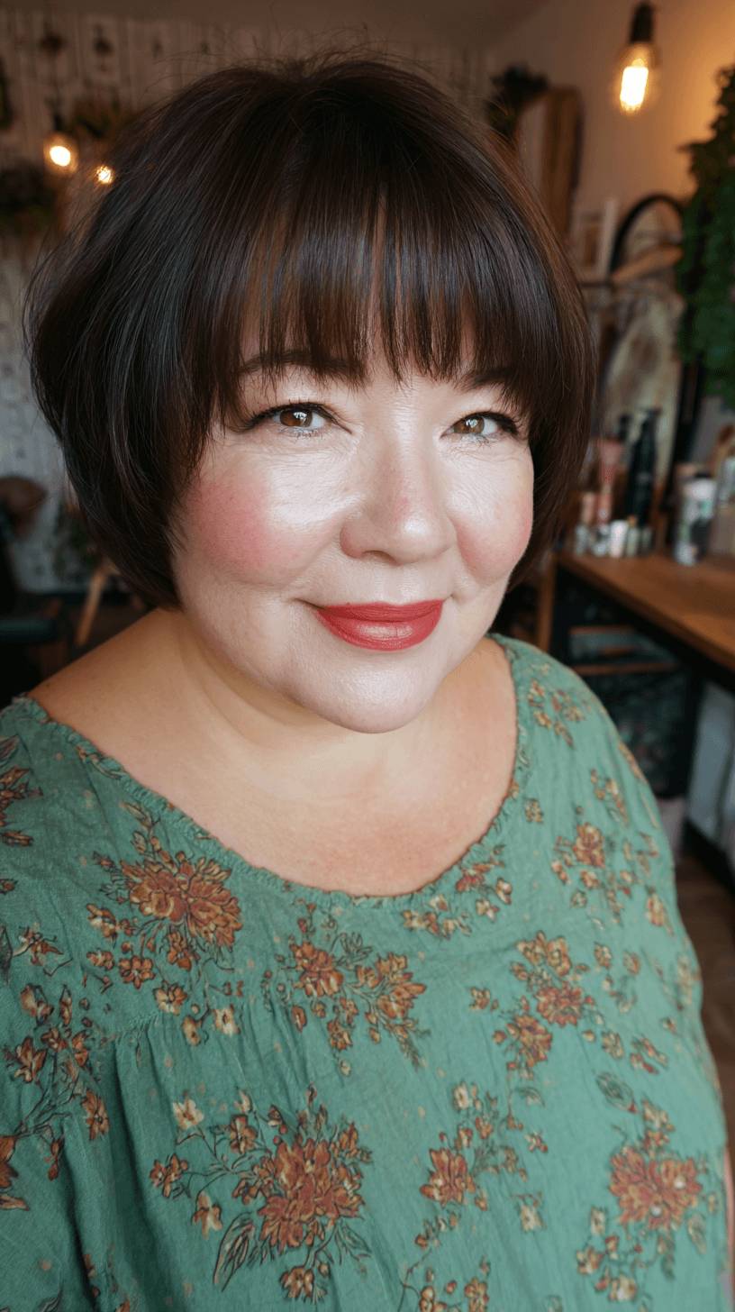 Textured Bob with Bold Bangs