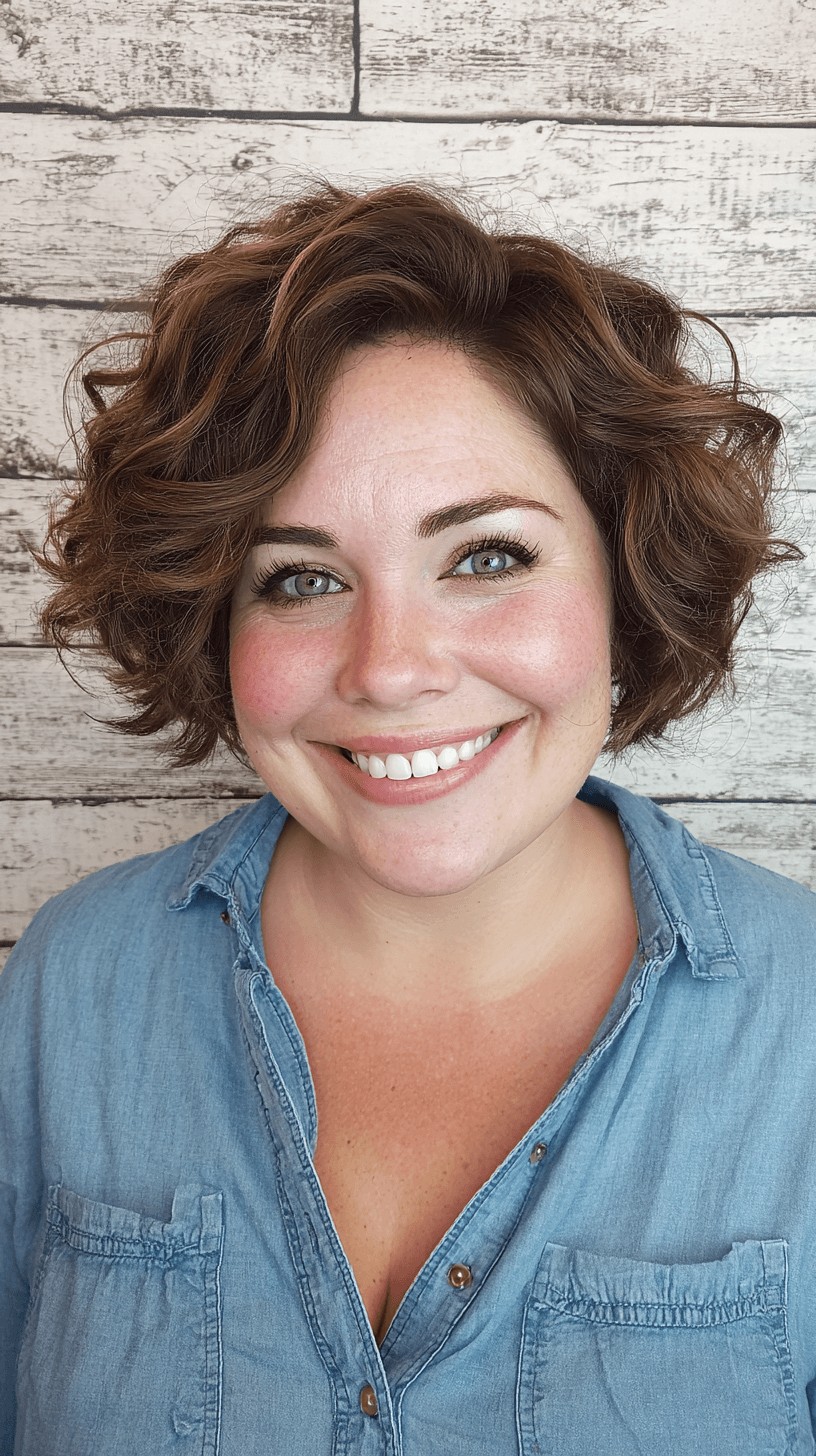Textured Curly Short Bob with Volume