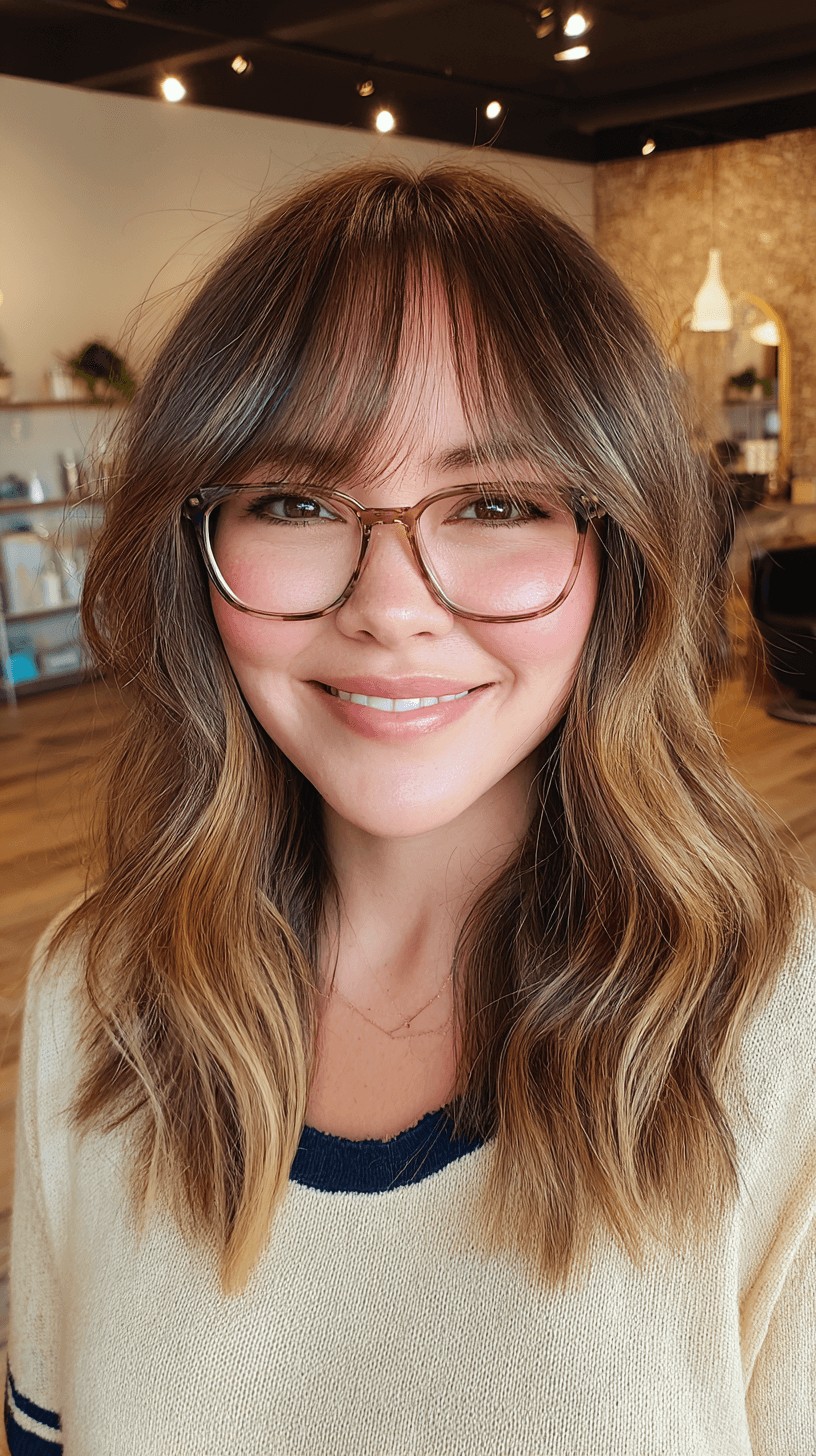 Textured Curtain Bangs with Soft Layers