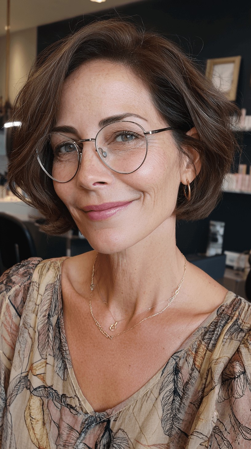 Textured Layered Bob with Gentle Movement