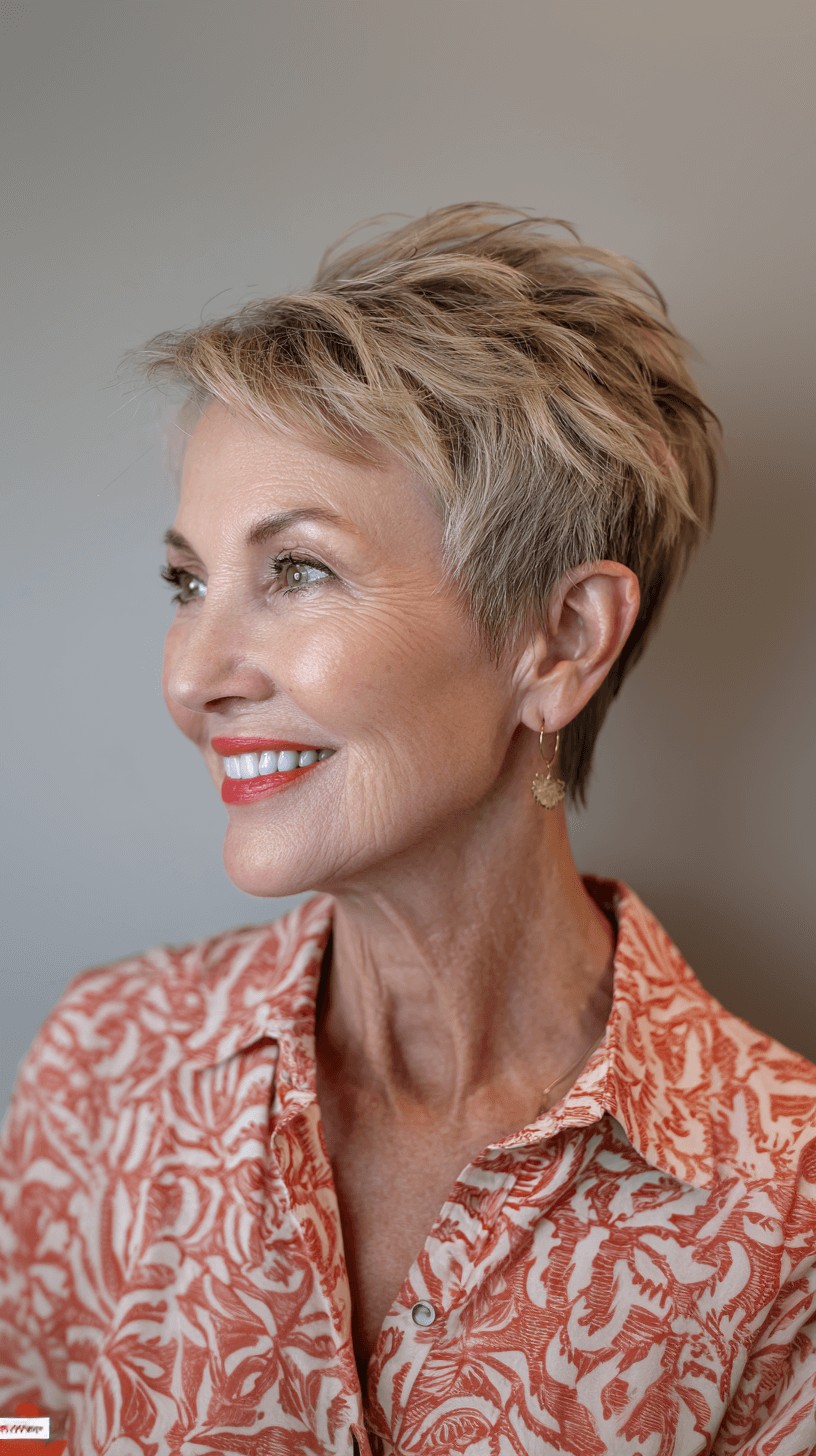 Textured Light Blonde Pixie Cut with Soft Layers