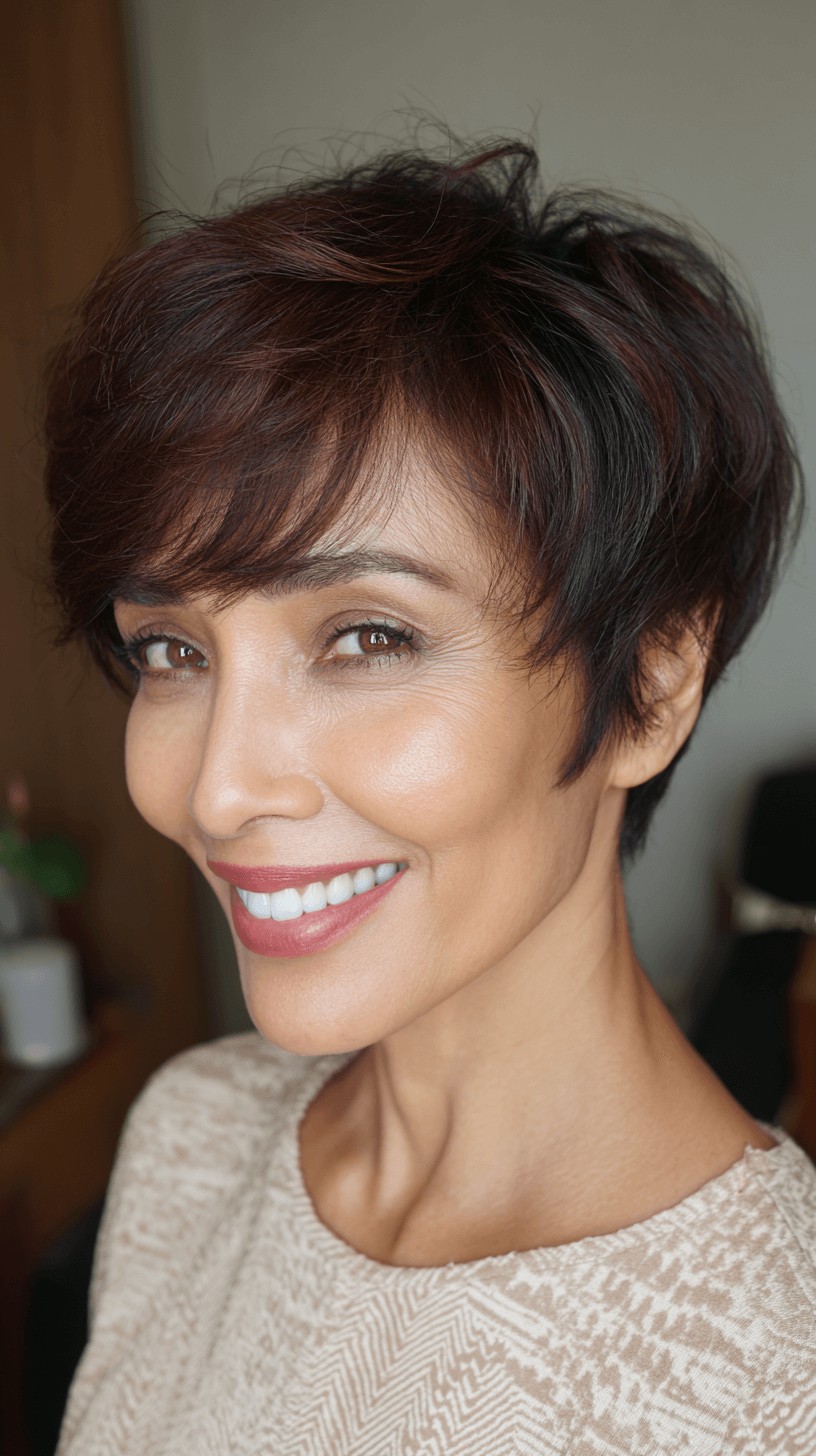 Textured Pixie Cut with Wispy Bangs