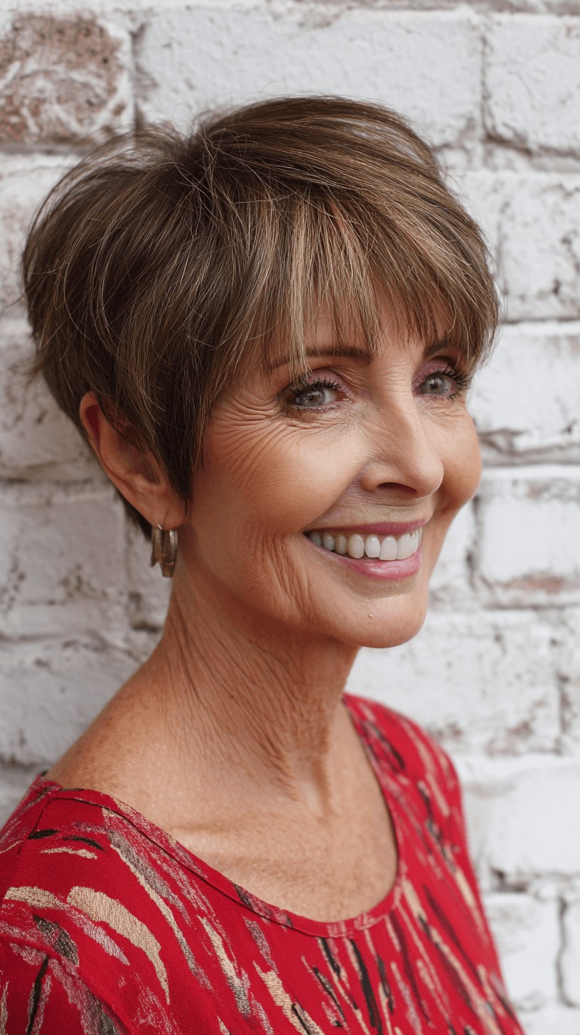 Textured Short Pixie with Soft Bangs
