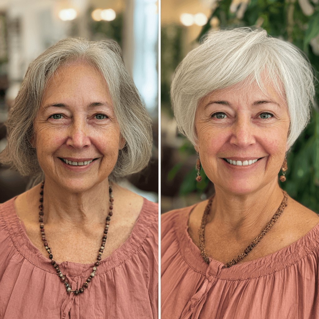 Textured Silver Bob with Soft Volume