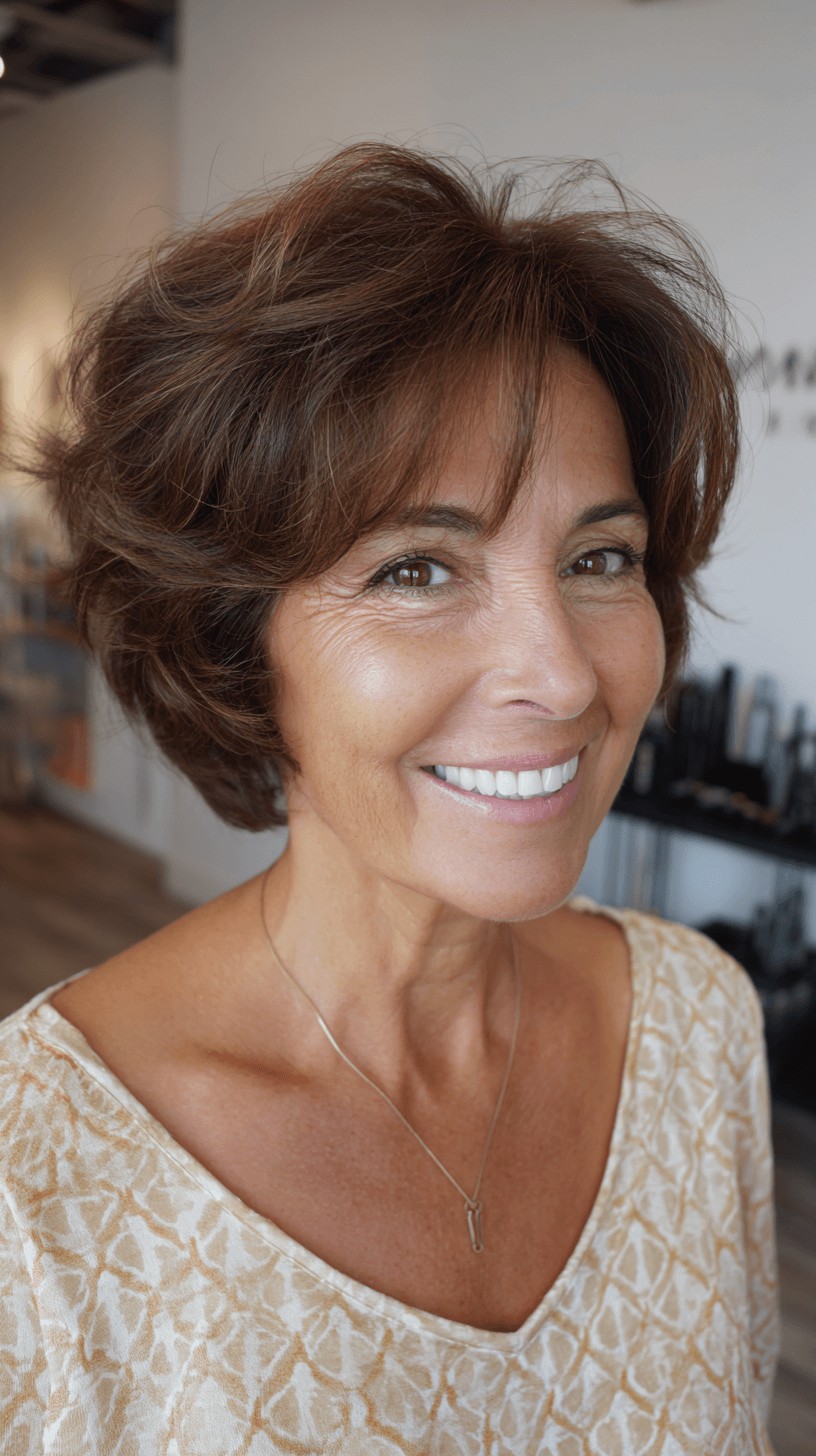 Textured Soft Layered Bob with Natural Volume