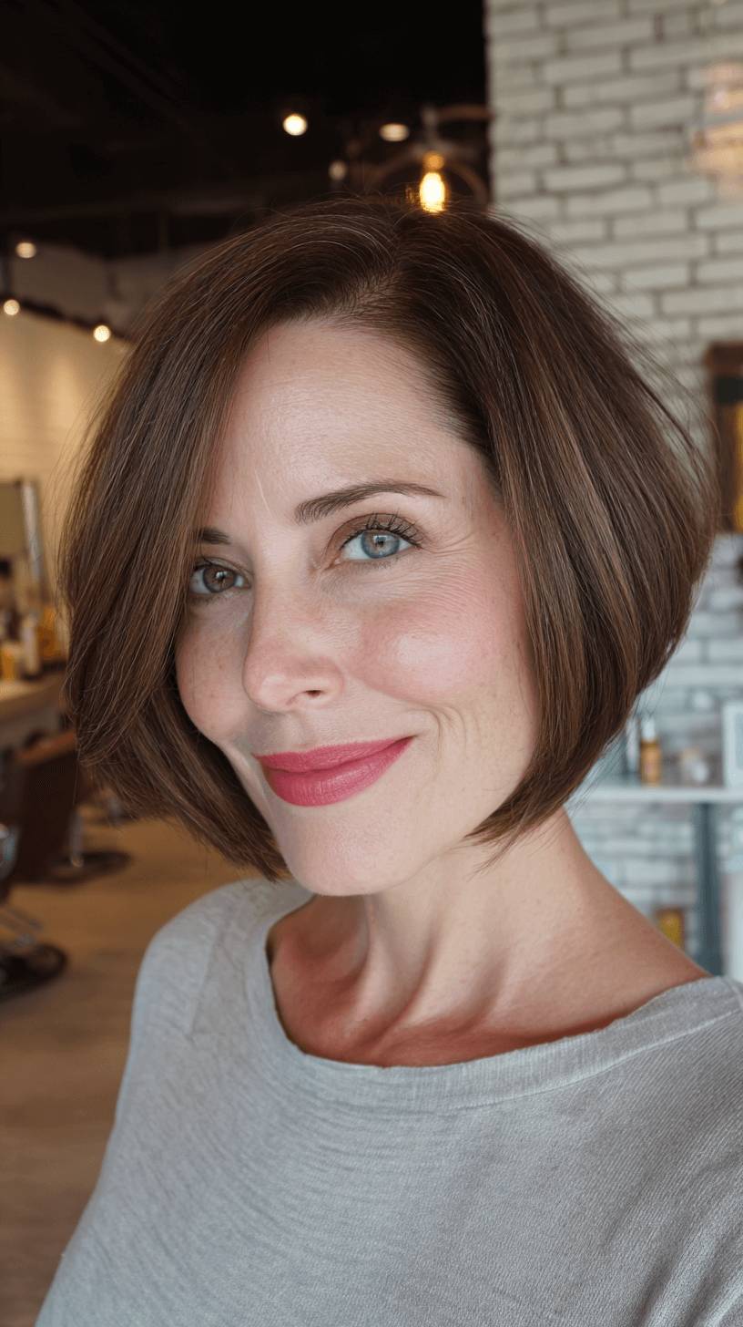 Textured Stacked Bob with Subtle Movement