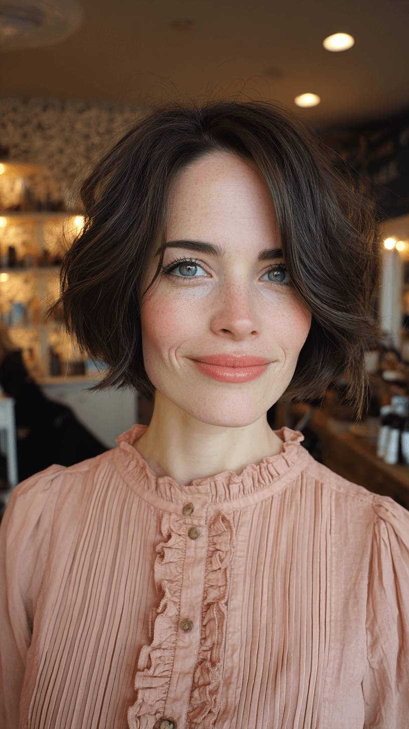 Textured Wavy Bob with Natural Volume