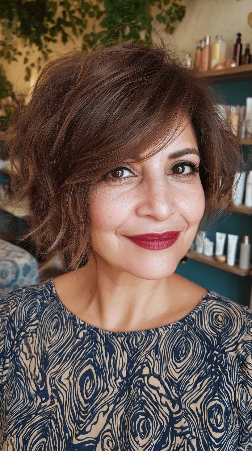 Textured Wavy Bob with Soft Layers