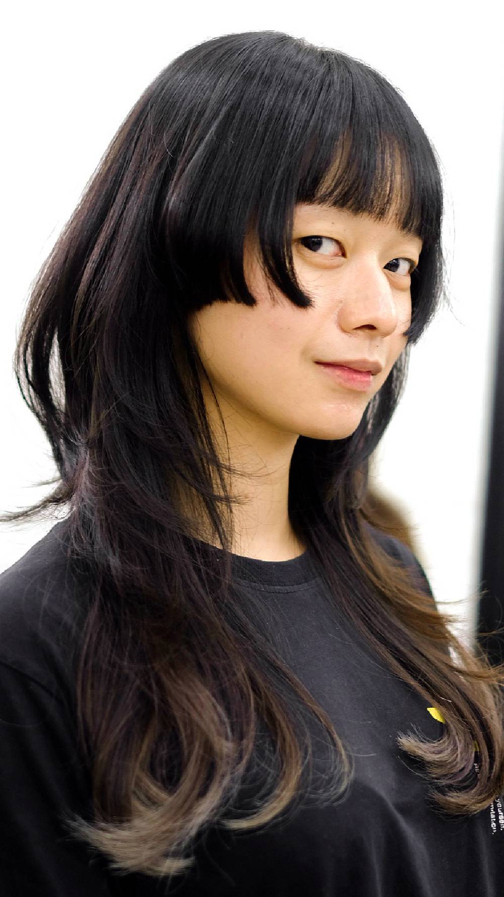 Trendy Hime Cut with Subtle Ombre Ends