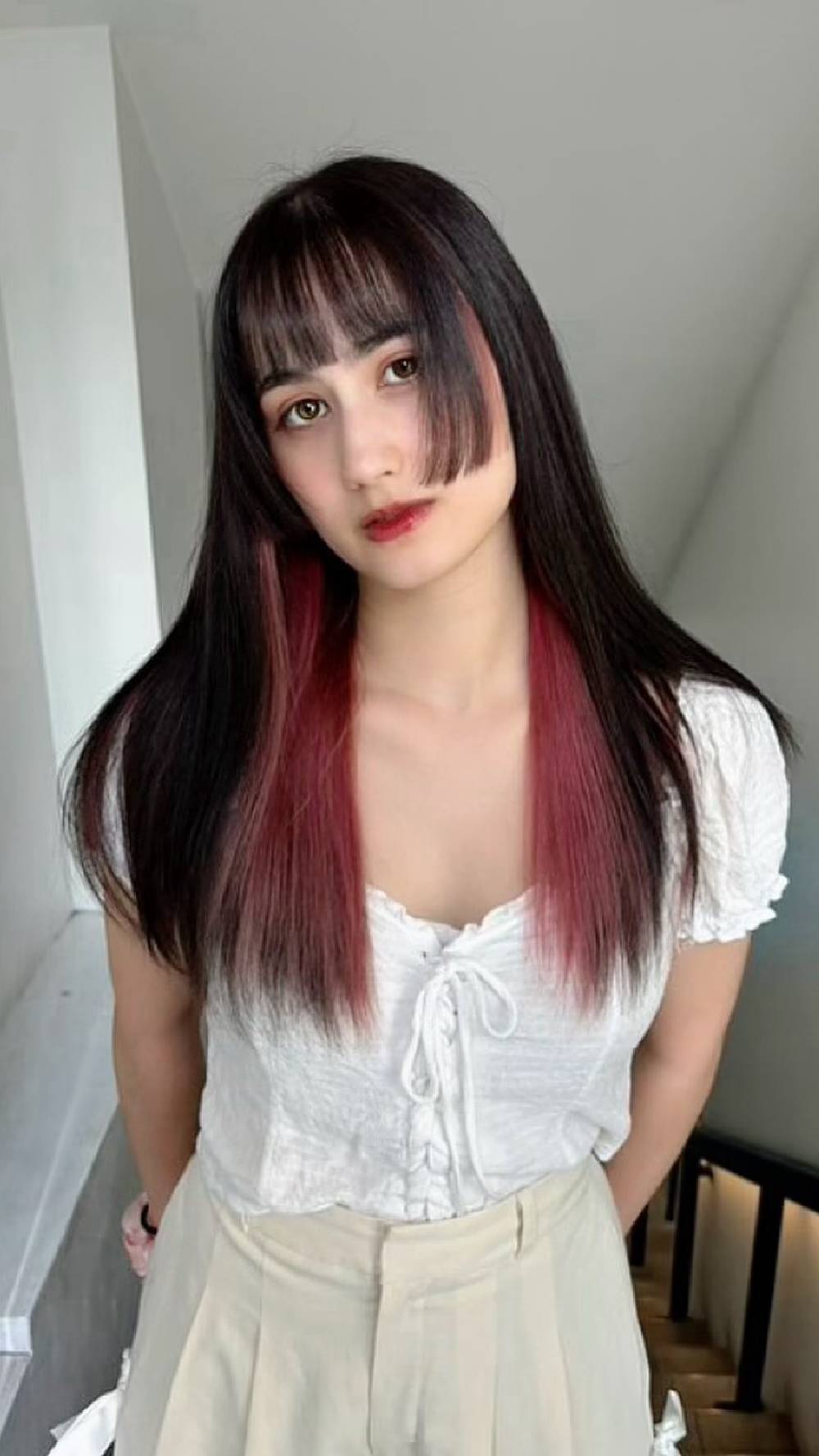 Trendy Hime Cut with Unique Ombre Ends