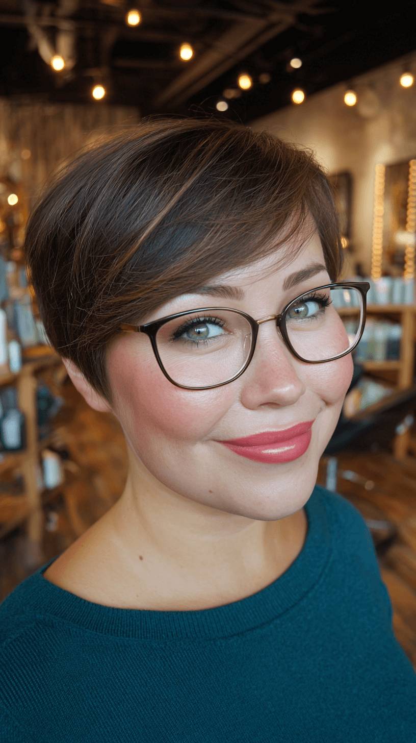 Trendy Short Textured Pixie Cut with Side Swept Bangs