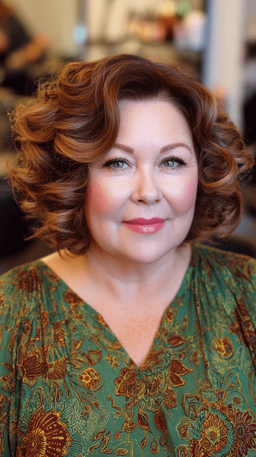 Vintage-Inspired Curly Lob with Soft Volume