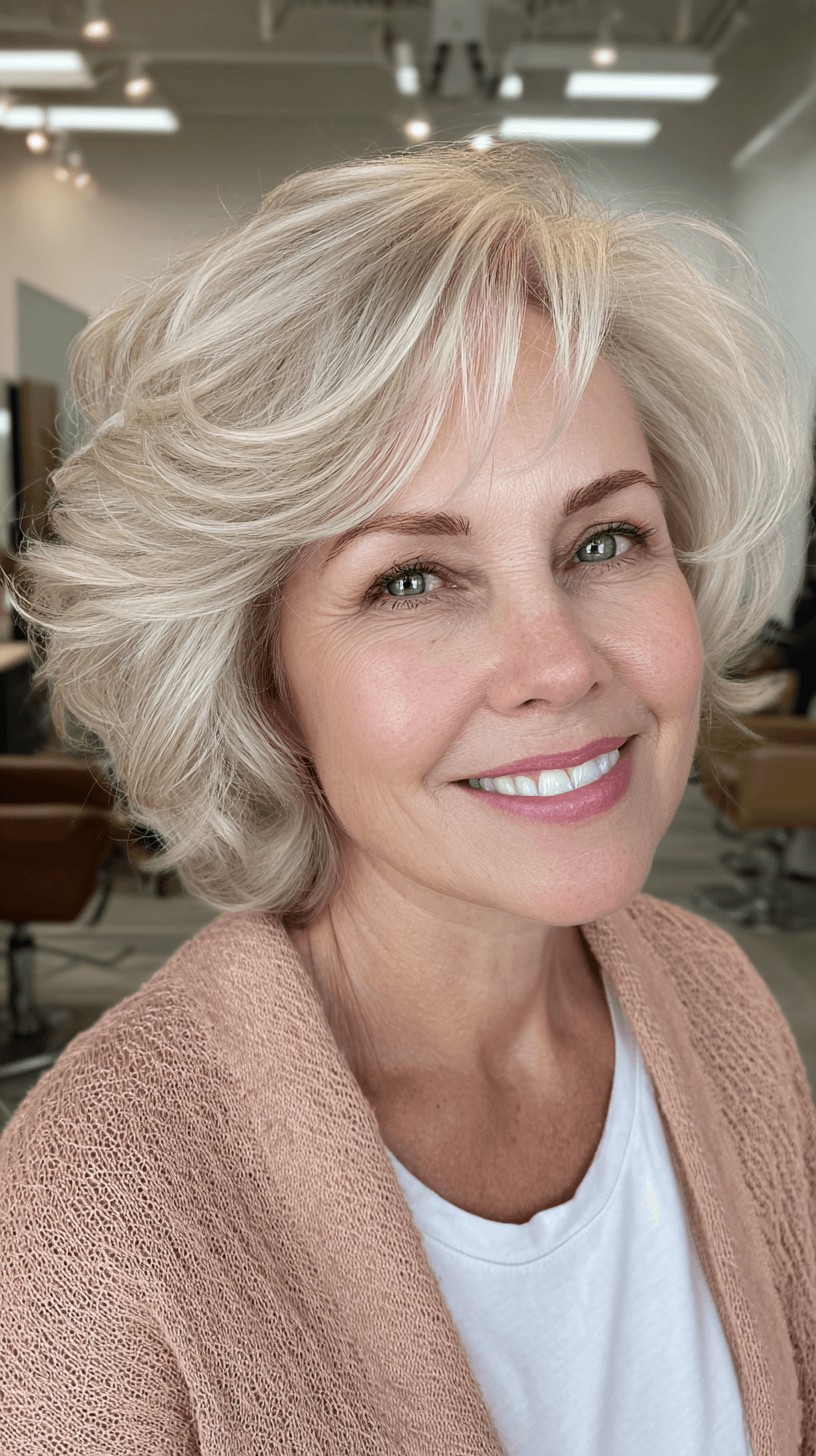 Voluminous Textured Bob with Soft Waves