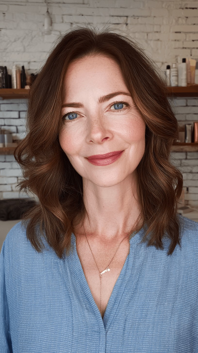 Beautifully Soft Layered Medium Hair with Gentle Waves