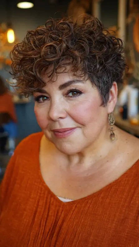 Charming Curly Pixie with Defined Curls