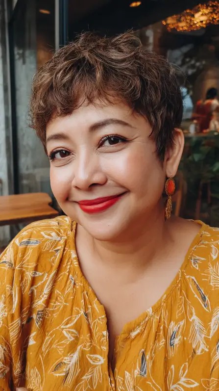 Charming Textured Pixie with Defined Curls