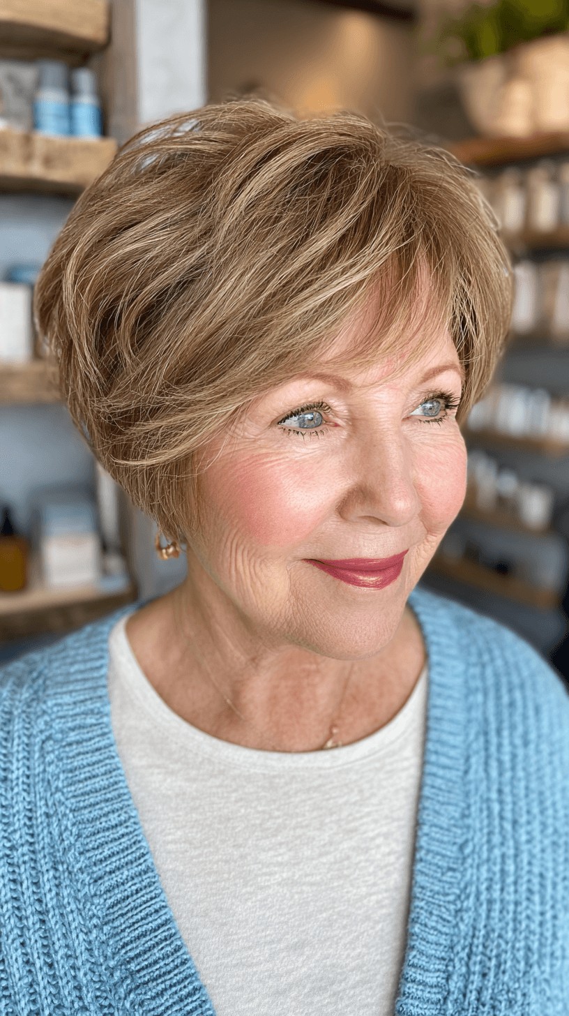 Charming Textured Short Cut with Subtle Highlights
