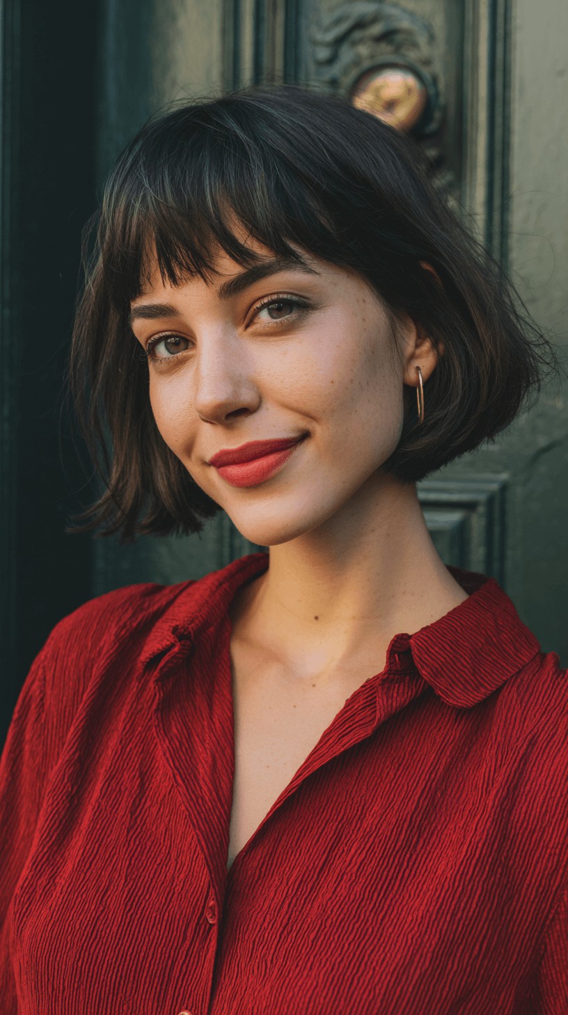 Chic Blunt Bob with Curtain Bangs