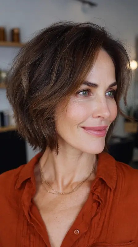 Chic Textured Shoulder-Length Cut with Subtle Layers