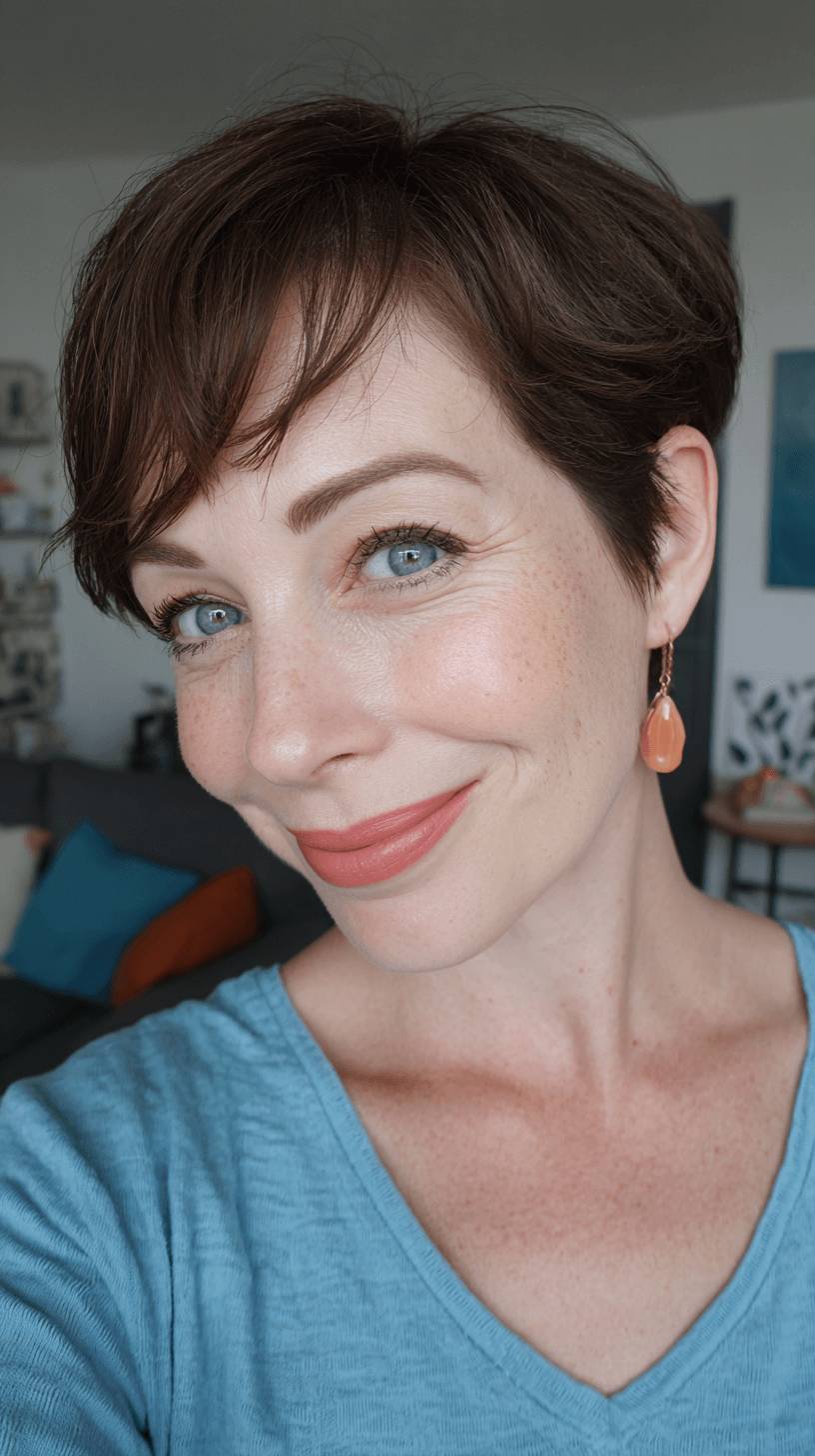 Chic Textured Side-Swept Pixie with Soft Layers