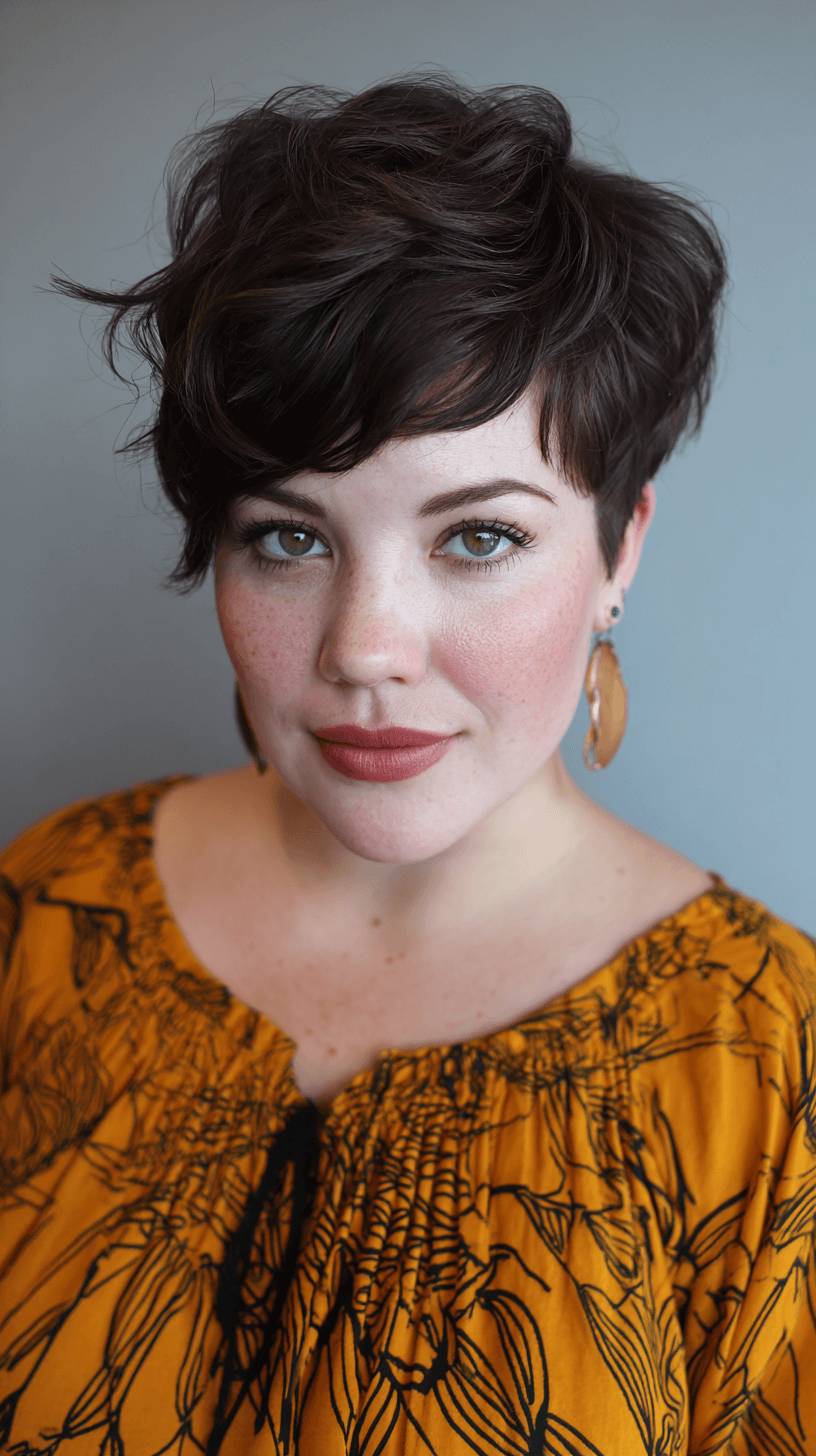 Chic Textured Side-Swept Pixie with Volume