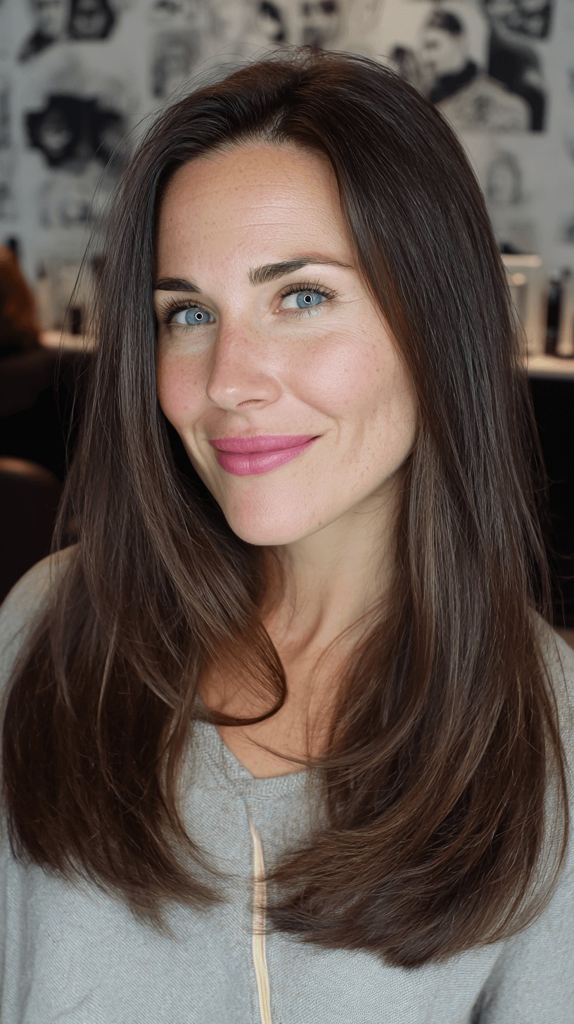 Classic Long Hair with Subtle Layers and Natural Shine