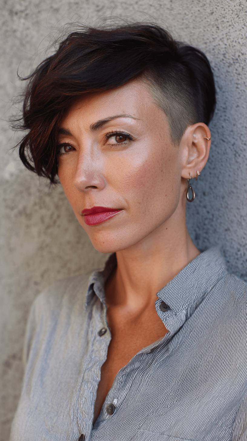 Edgy Side-Swept Pixie with Undercut