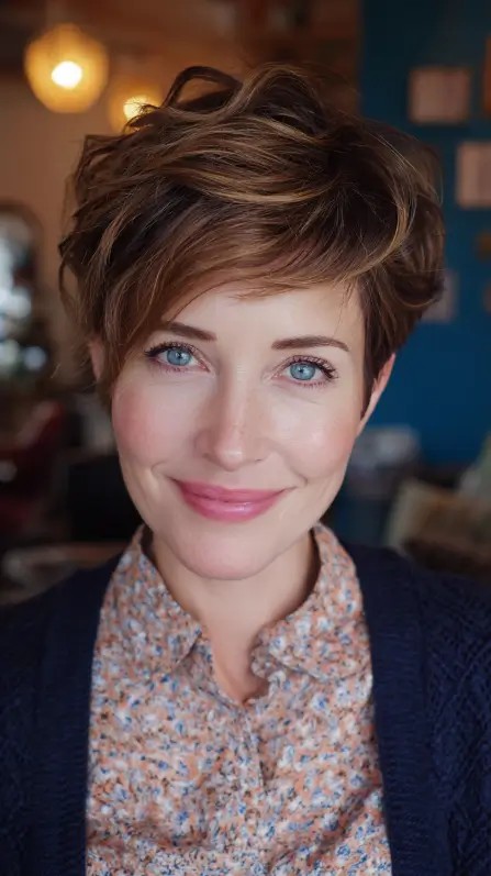 Effortless Textured Pixie with Soft Waves