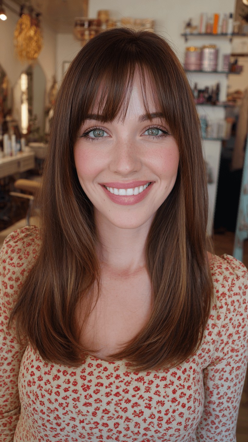 Fresh Long Straight Cut with Soft Bangs