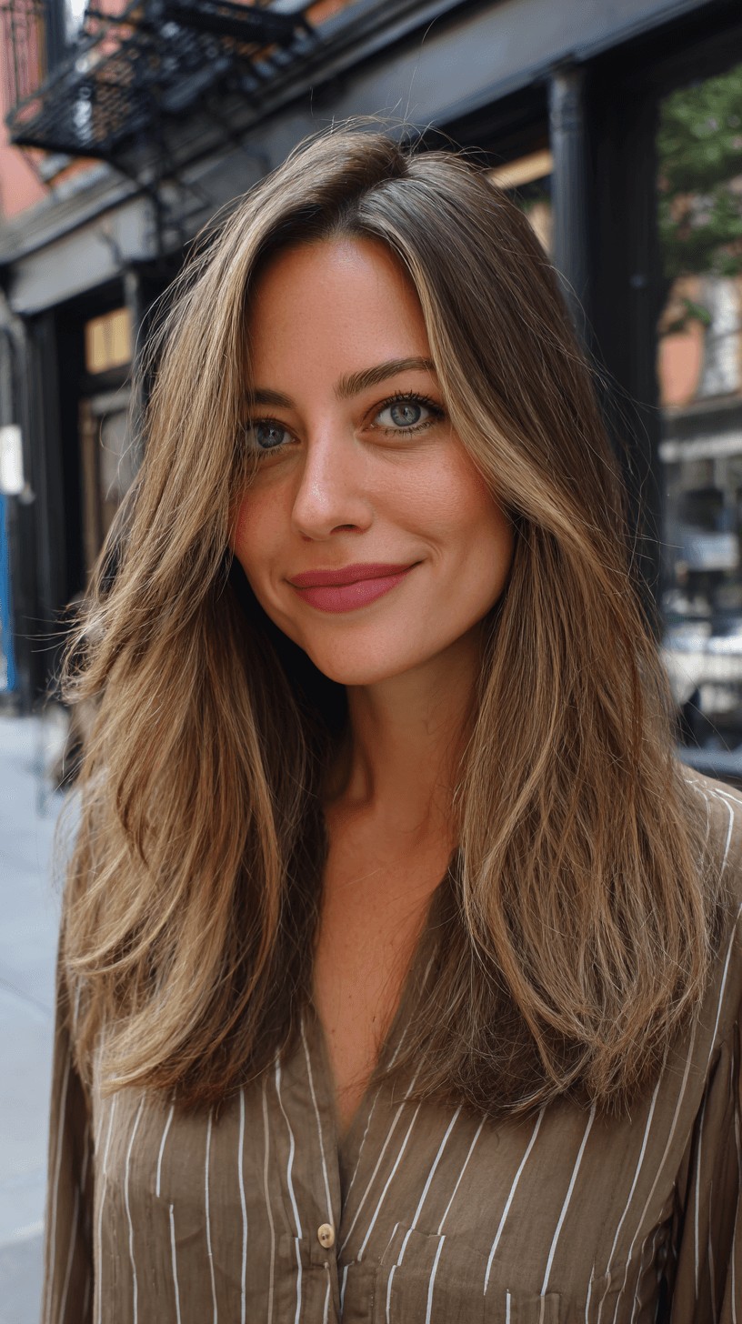 Gorgeous Teddy Bronde Long Layers with Subtle Dimension