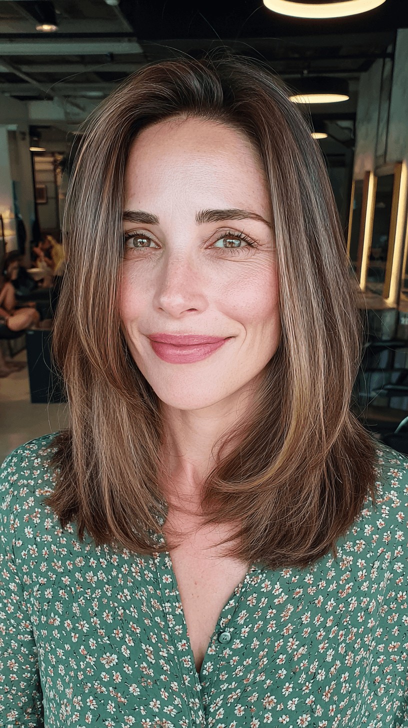 Modern Long Straight Cut with Subtle Face-Framing Layers