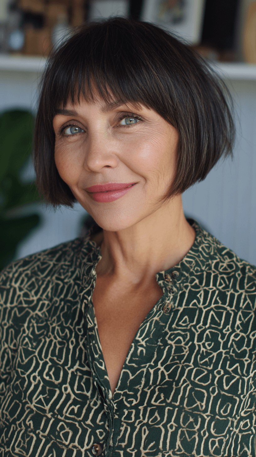 Modern Textured Bob with Soft Fringe