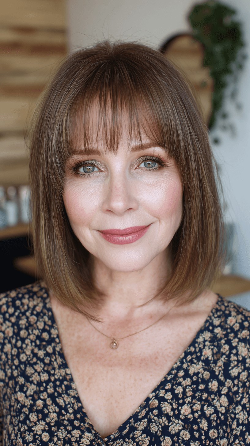 Sleek Bob with Soft Bangs