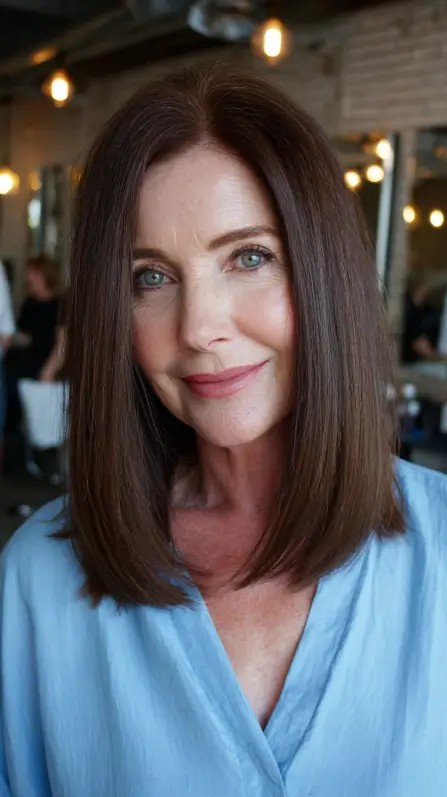Sleek Classic Blunt Cut with Subtle Movement