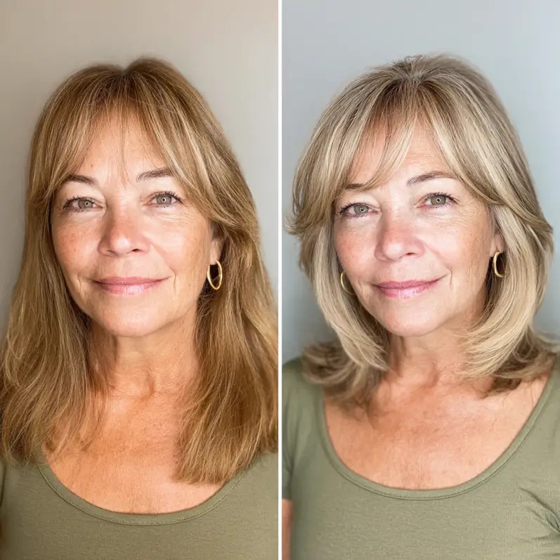 Soft Layered Blonde Cut with Gentle Face-Framing Highlights