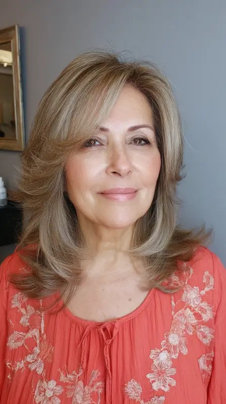 Softly Layered Long Cut with Gentle Face-Framing Highlights