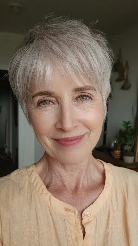 Softly Layered Pixie with Gentle Highlights