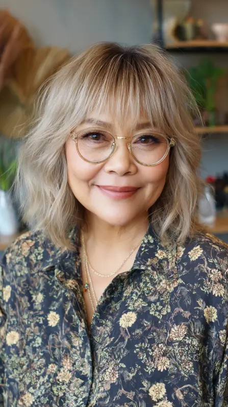 Softly Textured Medium-Length Wavy Cut