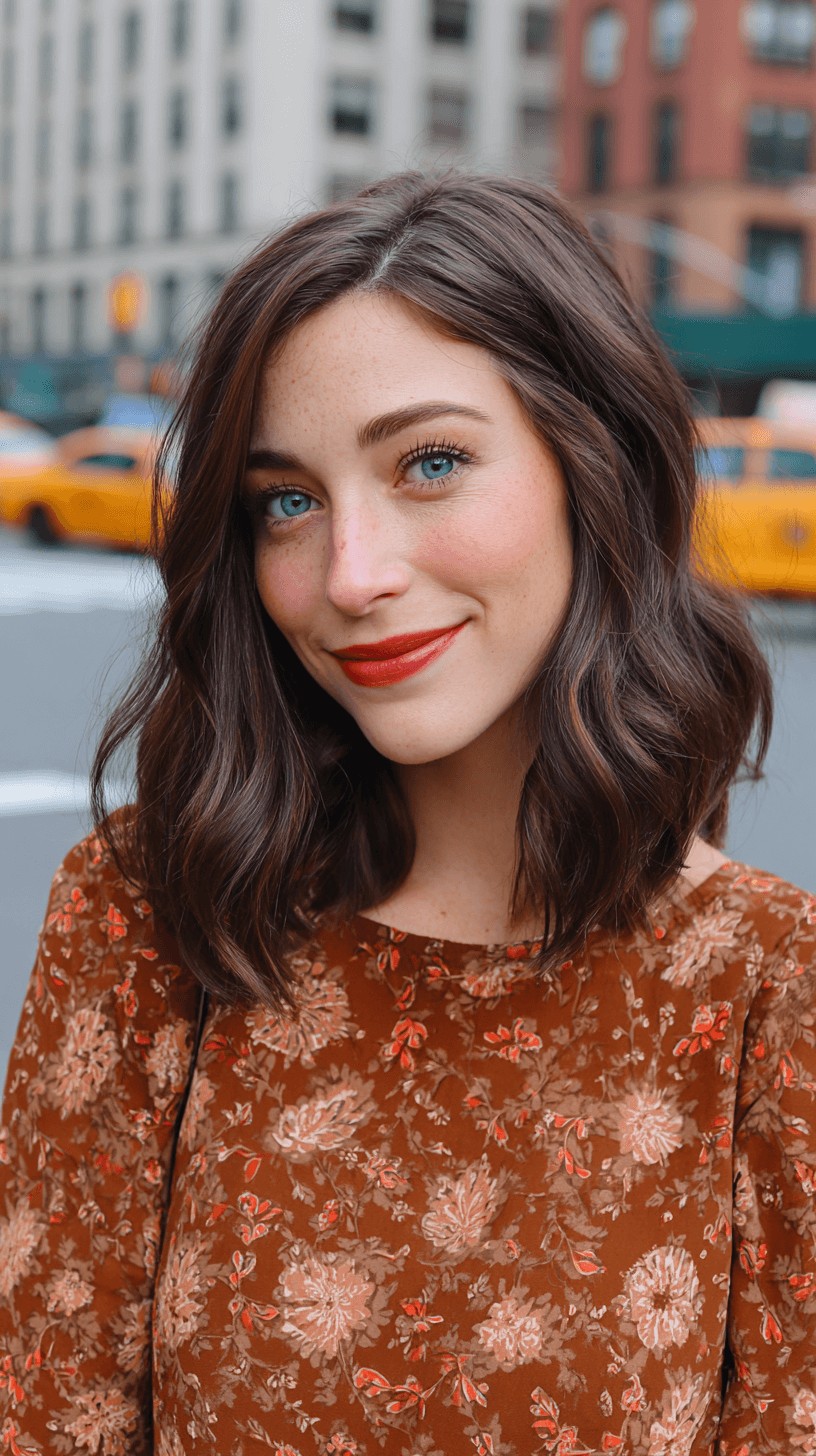 Stylish Angled Lob with Soft Waves