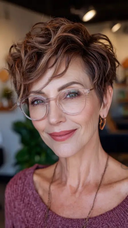 Textured Bohemian Pixie with Playful Curls