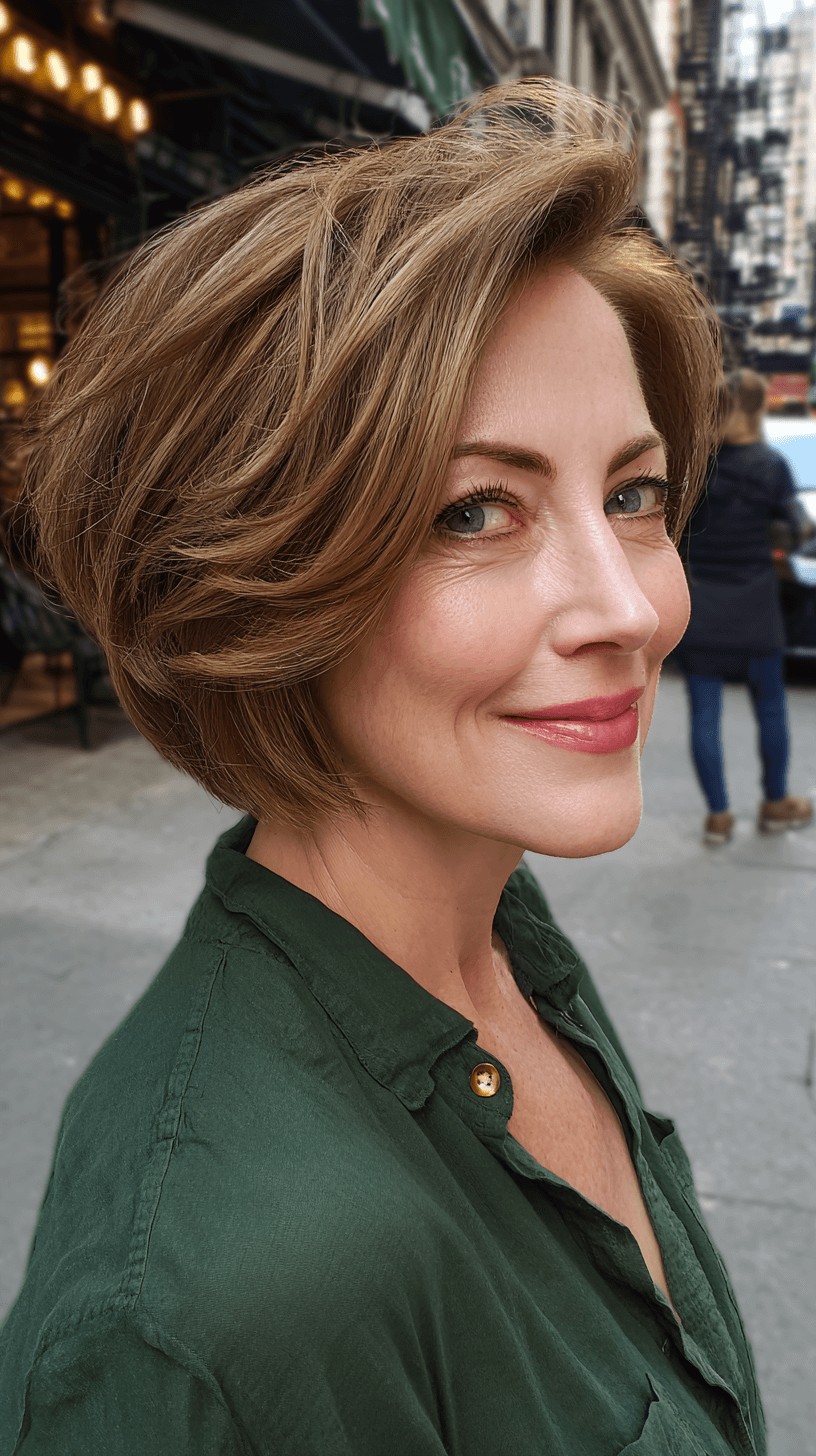 Textured Inverted Bob with Subtle Face-Framing Layers