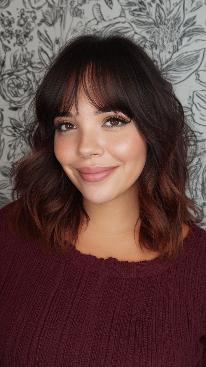 Textured Lob with Soft Bangs