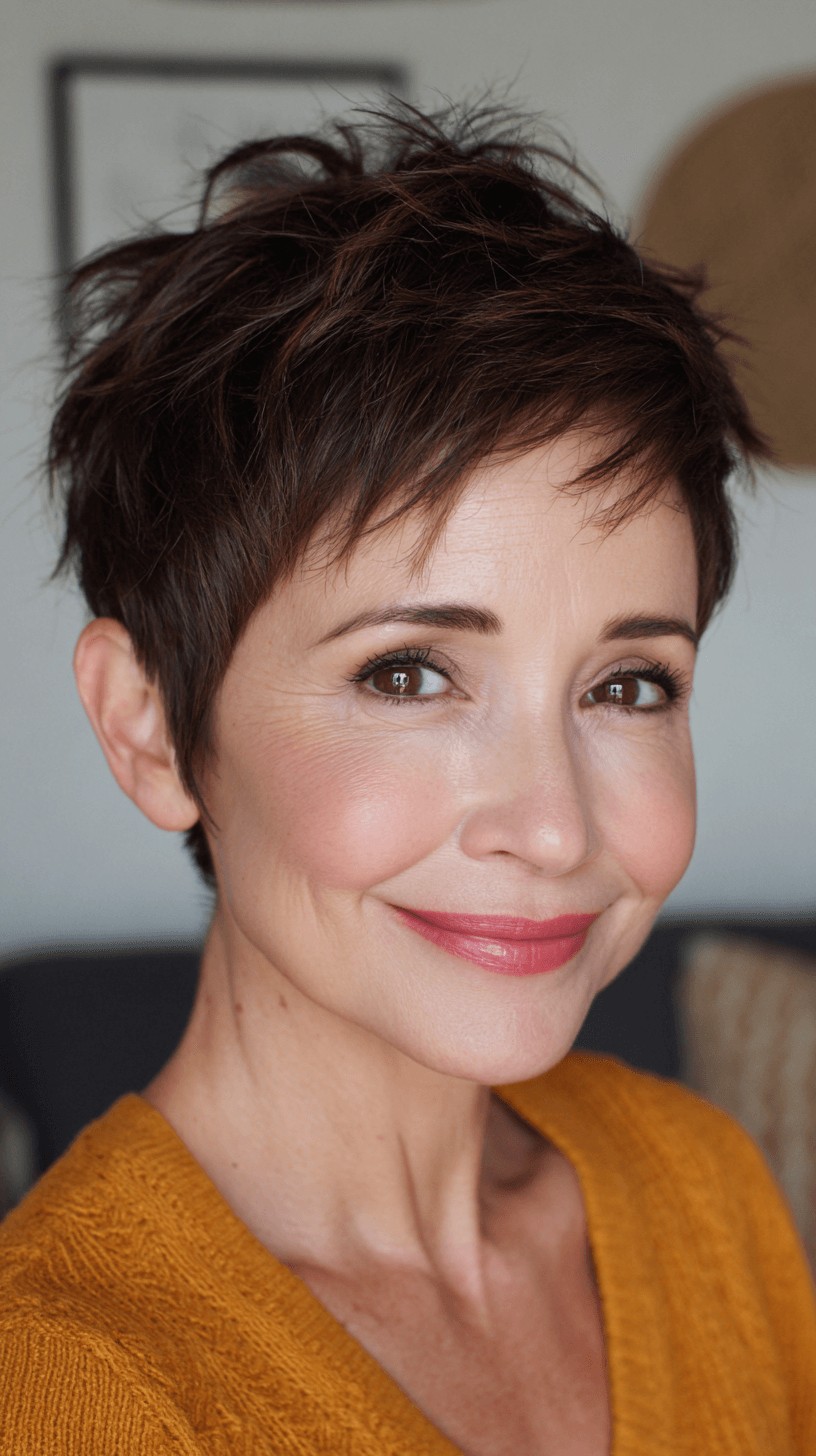 Textured Pixie Cut with Subtle Highlights