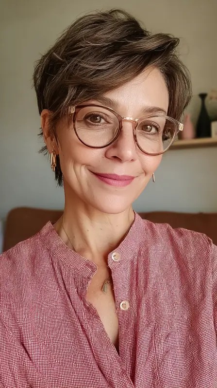 Textured Short Pixie Cut with Soft Layers